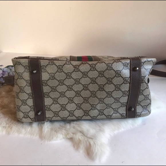 Vintage Gucci GG Supreme Striped Luggage Bag - Picture 7 of 16